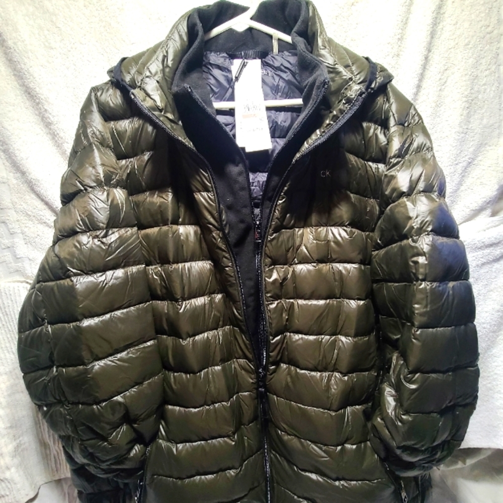 Calvin Klein Mens 3XL Green Puffer Jacket